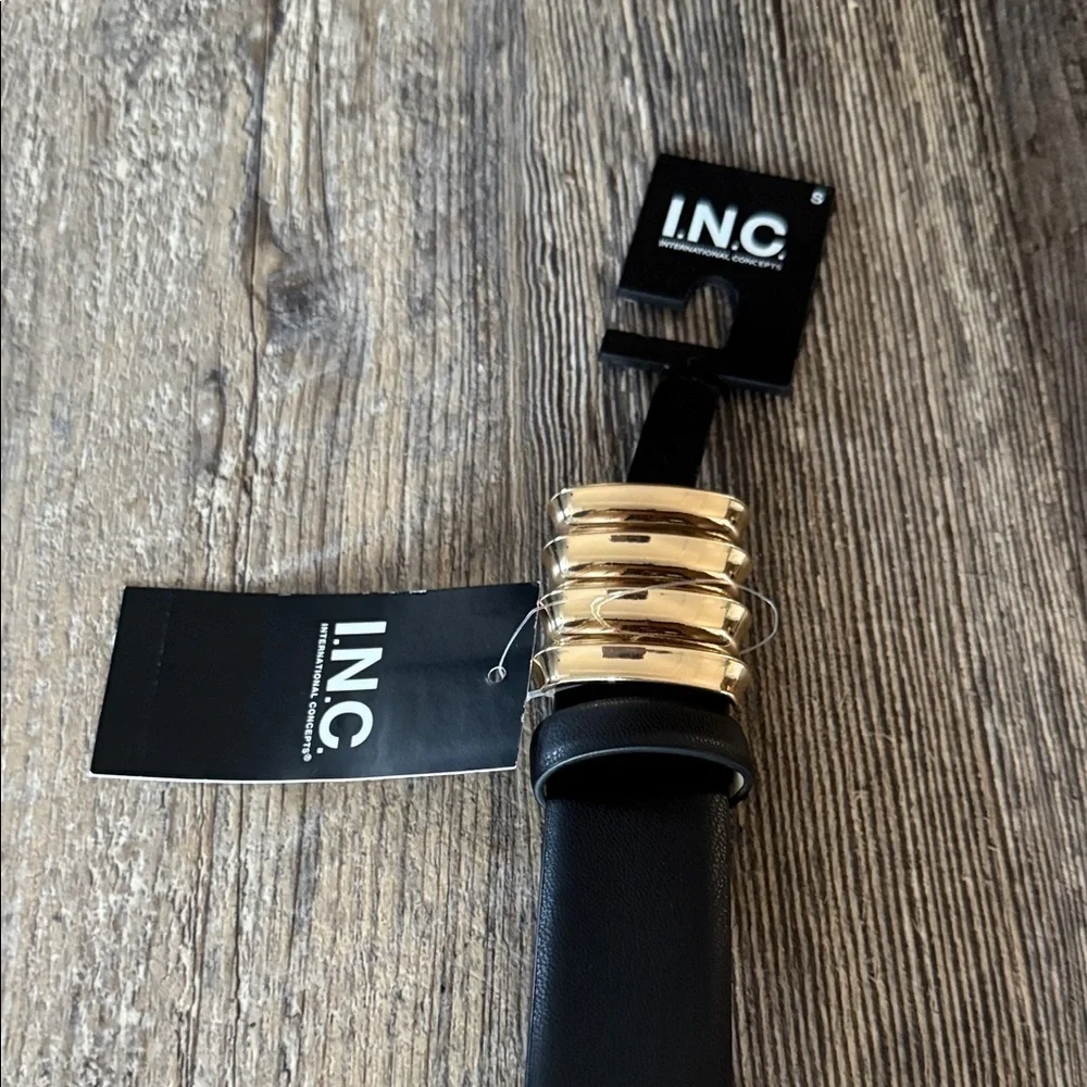 INC International Concepts Black and Gold Belt
